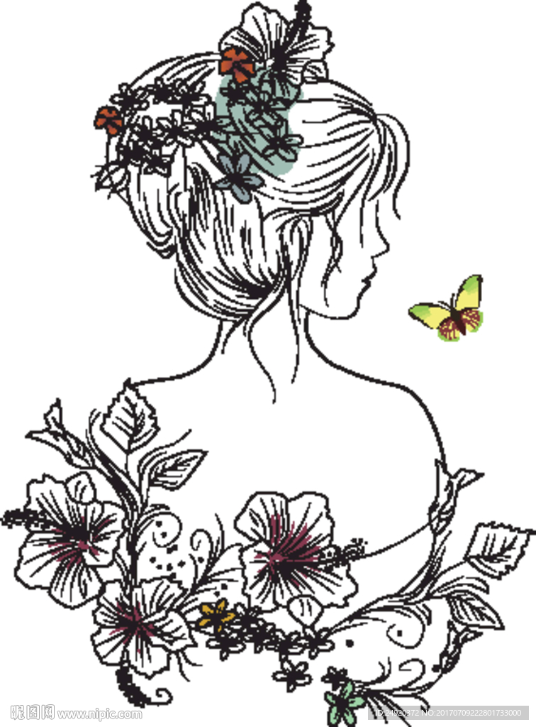 蕾丝女王花纹线条手机壳图案