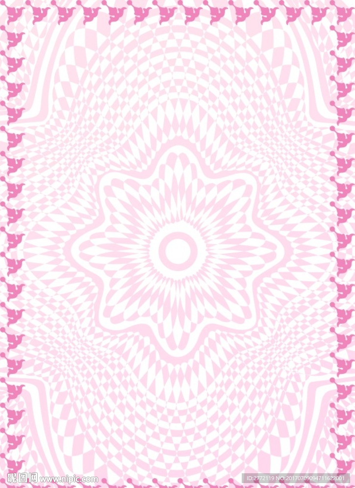 粉饰花朵 防伪证书纹