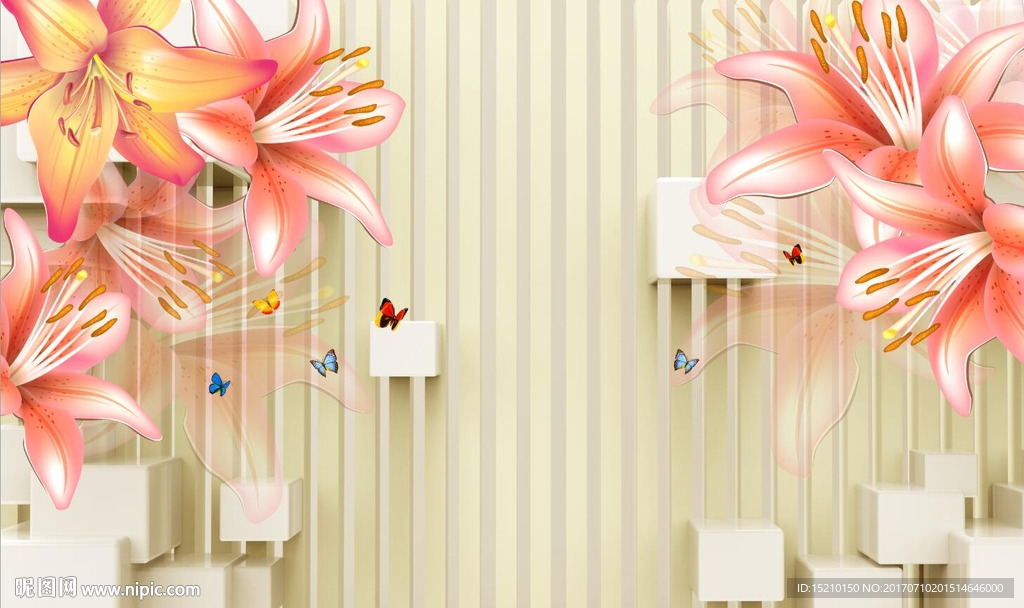3D梦幻百合花