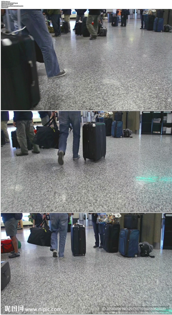 机场旅客提着包拖着行李箱
