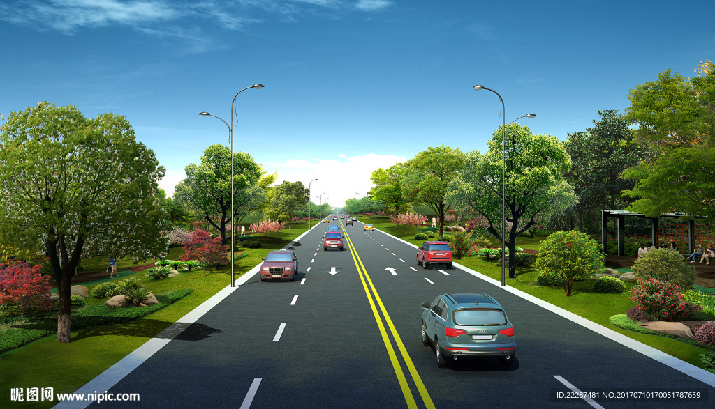 道路绿化效果
