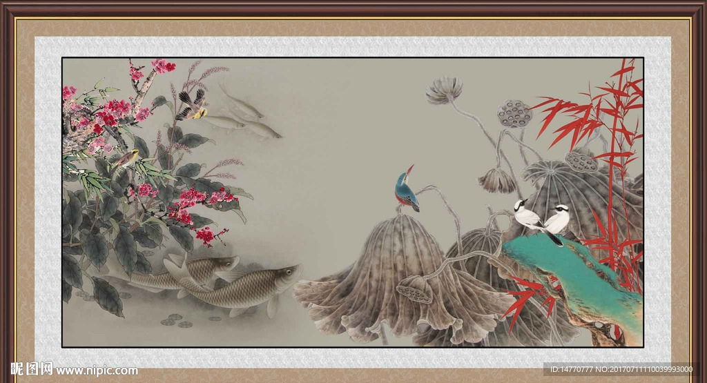 水墨荷花