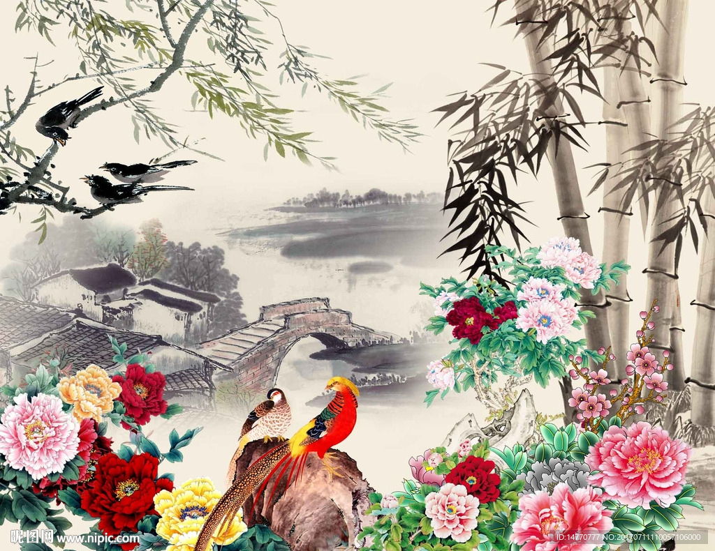 国画牡丹