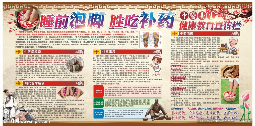 中医泡脚养生宣传栏