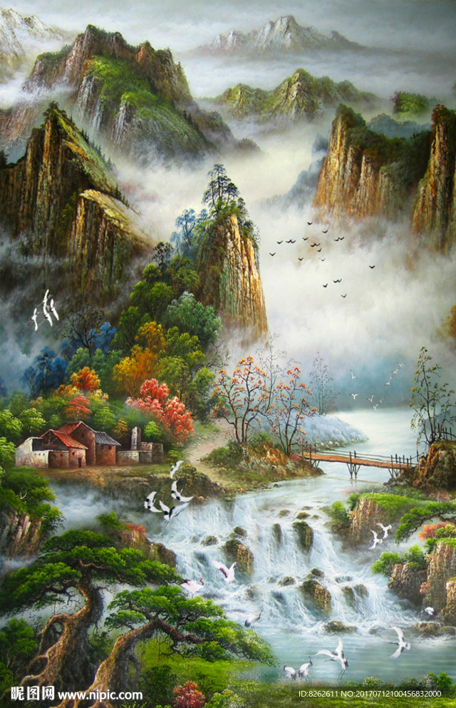 聚宝盆油画