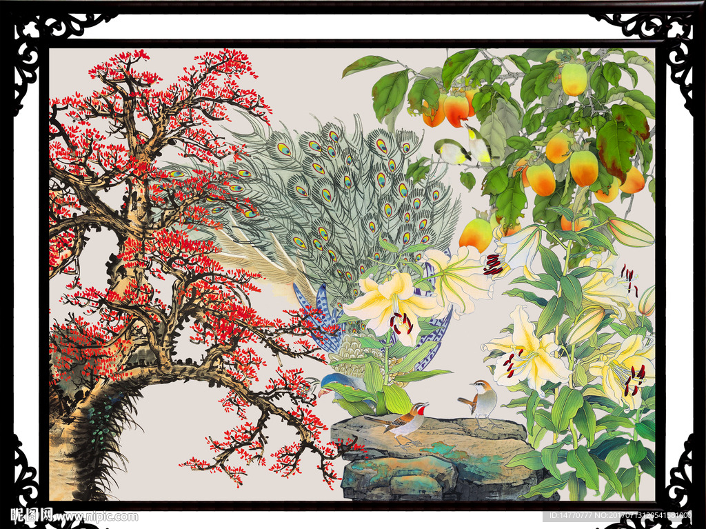 国画孔雀图