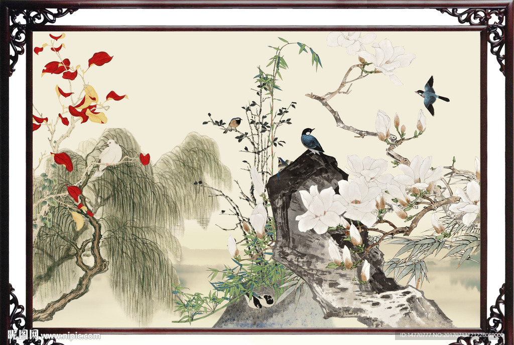 花鸟壁画