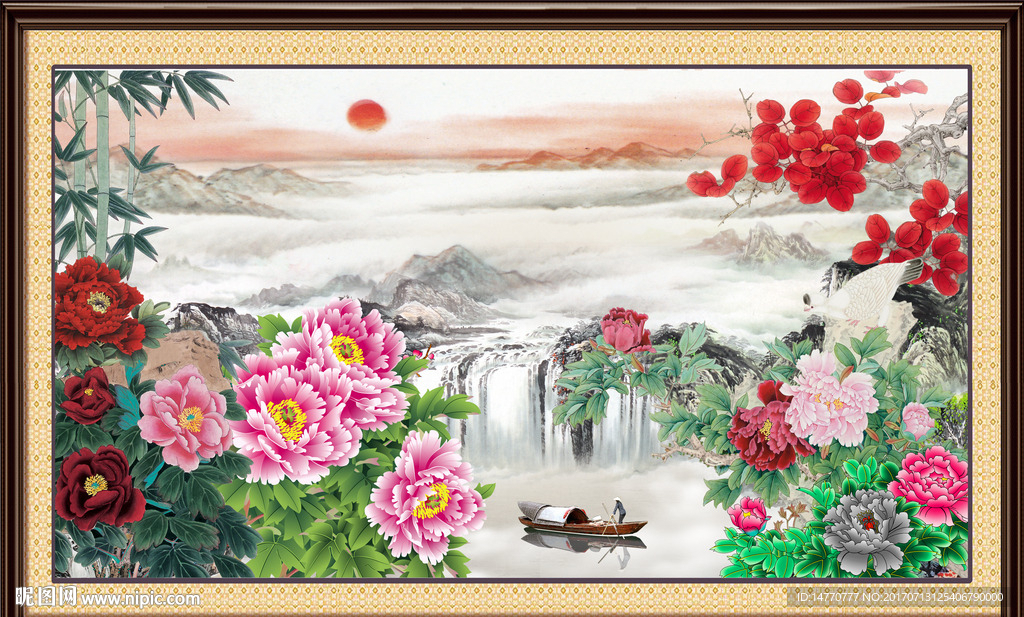 花开富贵 山水国画