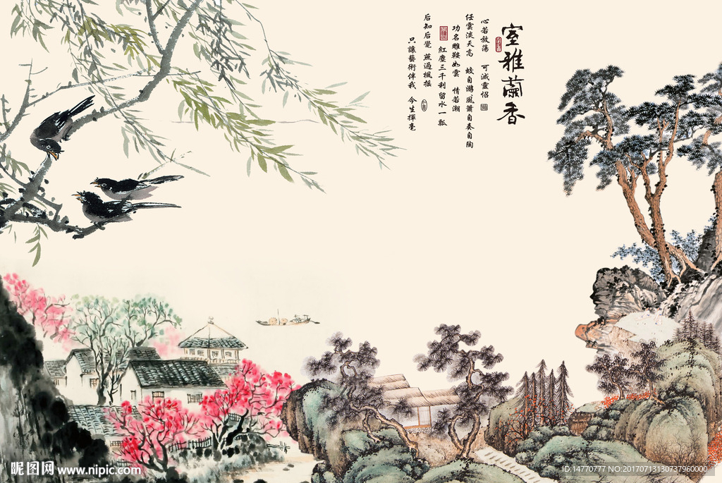 花鸟壁画
