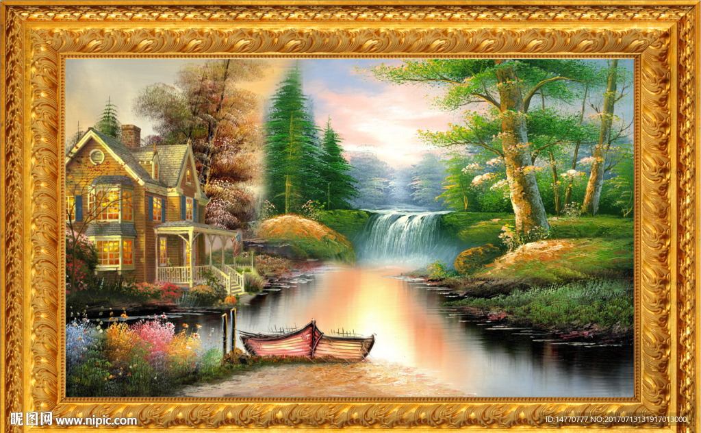 油画风景设计图__psd分层素材_psd分层素材_设计图库_昵图网nipic.com
