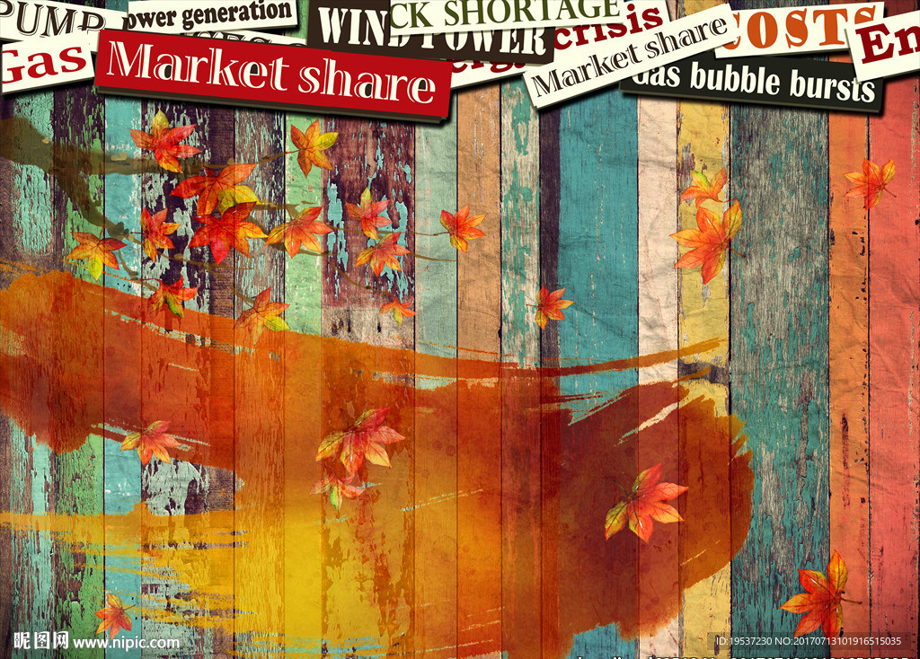 复古枫叶背景墙