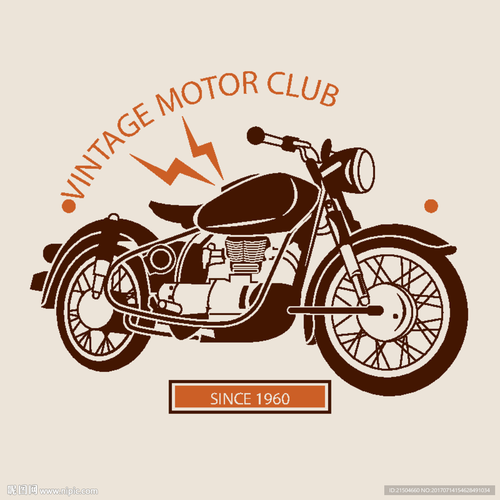 精致矢量机车摩托车俱乐标志图标