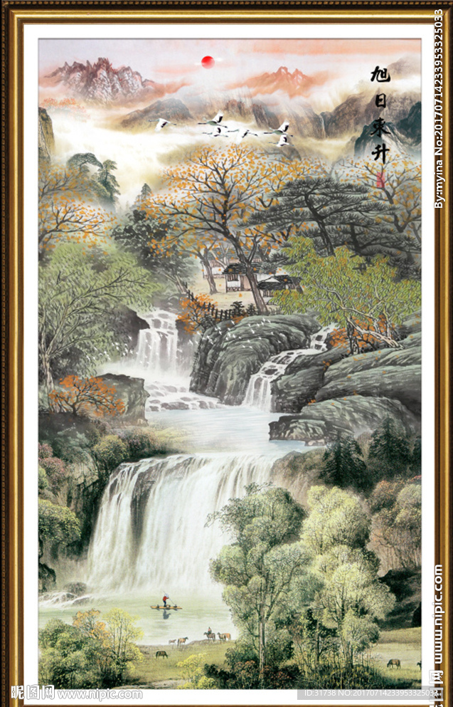 竖幅山水画