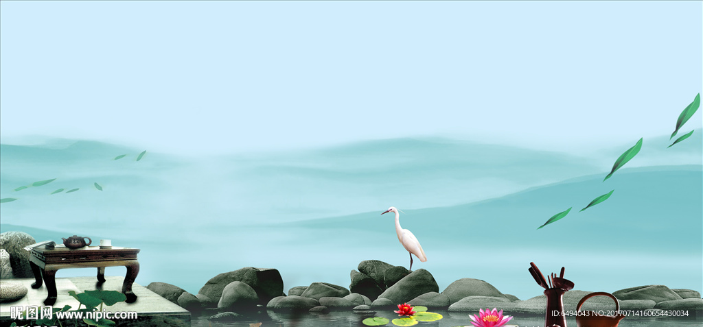 茶艺茶文化远山中国风品茶禅意