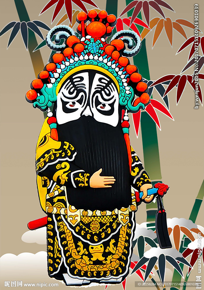 戏曲人物卡通插画