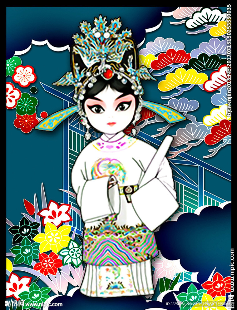 装饰画卡通京剧人物