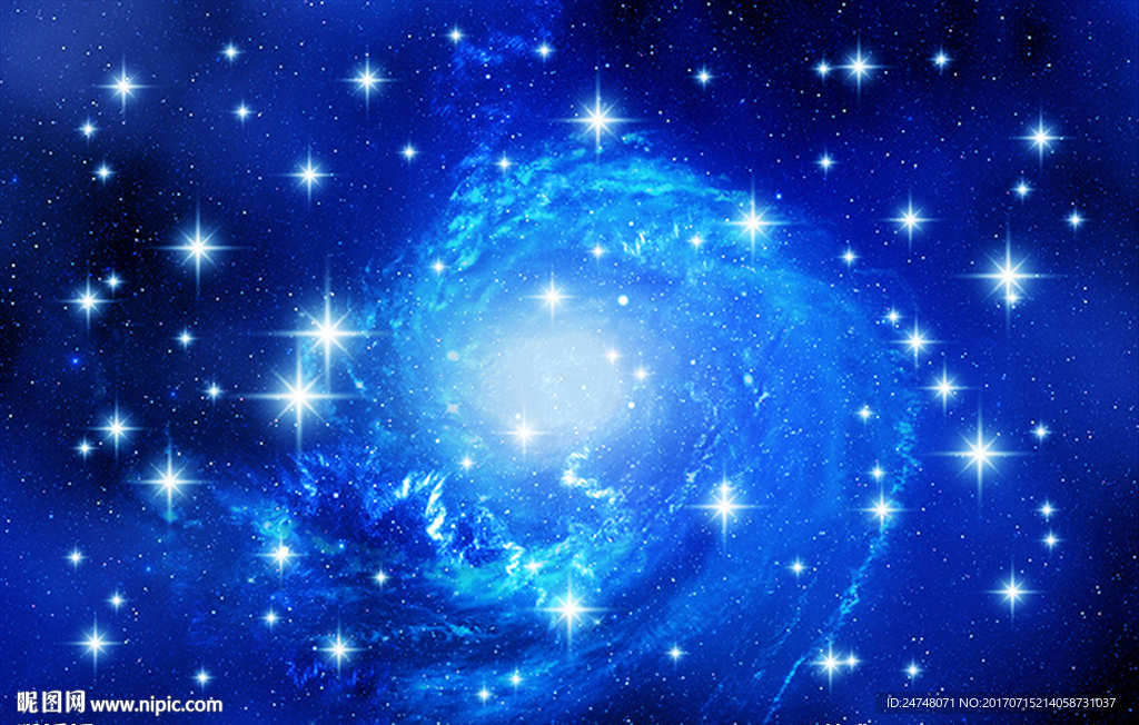 蓝色梦幻太空宇宙银河星系