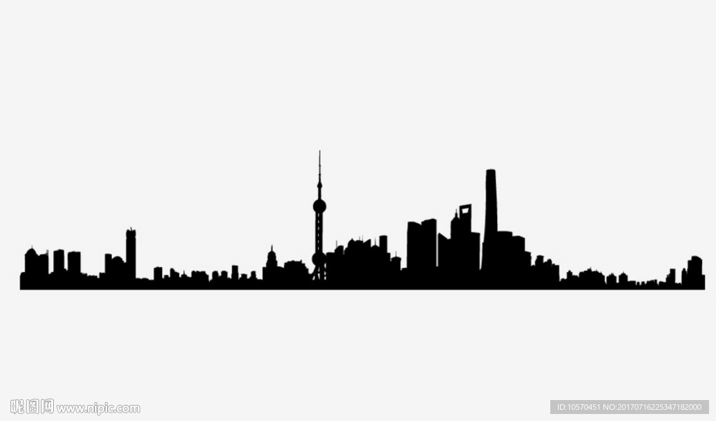 上海陆家嘴全景剪影