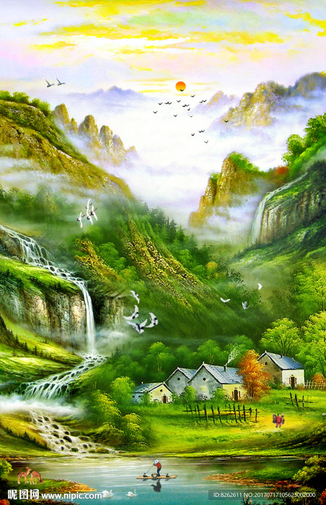 聚宝盆油画
