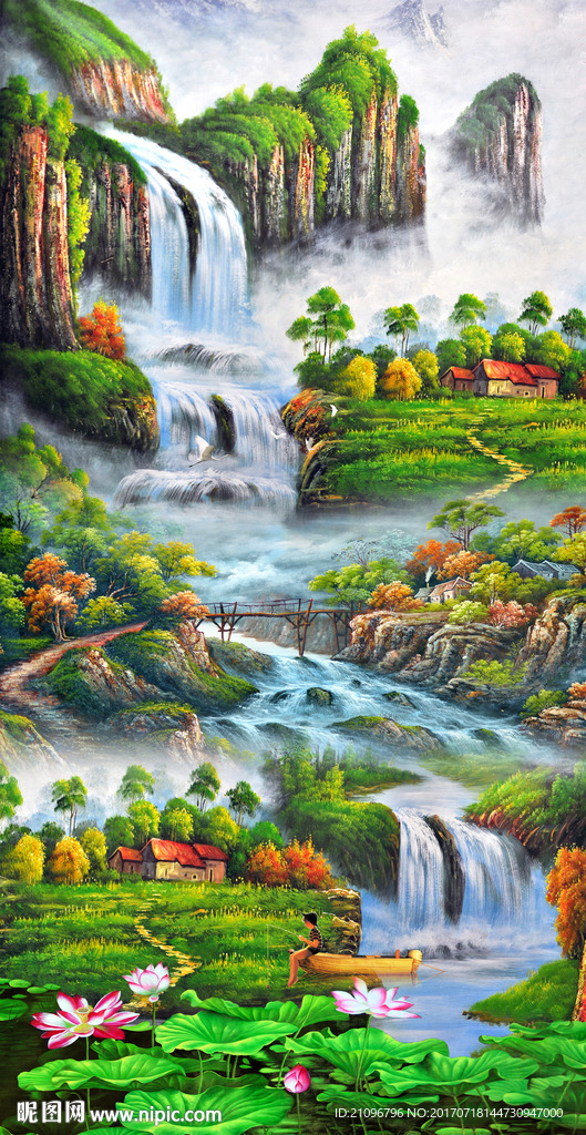 油画山水玄关