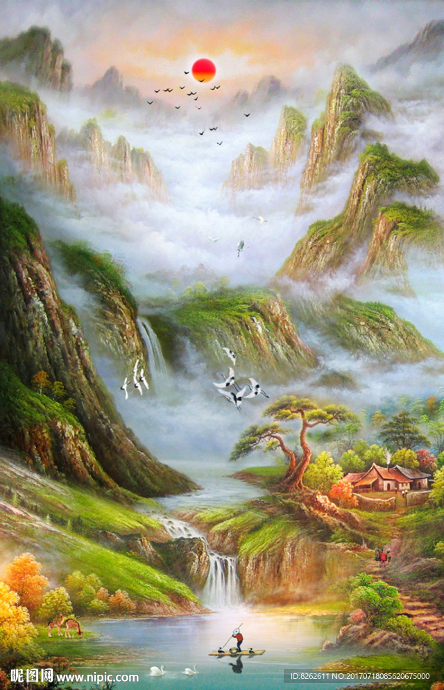 聚宝盆油画