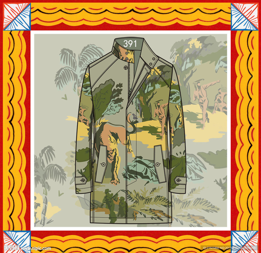 高清服装印花AI矢量图