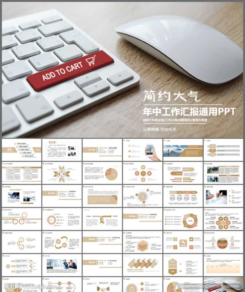 商务年中总结工作汇报PPT