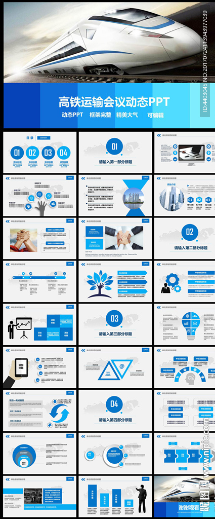 铁路高铁火车动车会议报告PPT