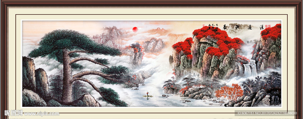国画迎客松