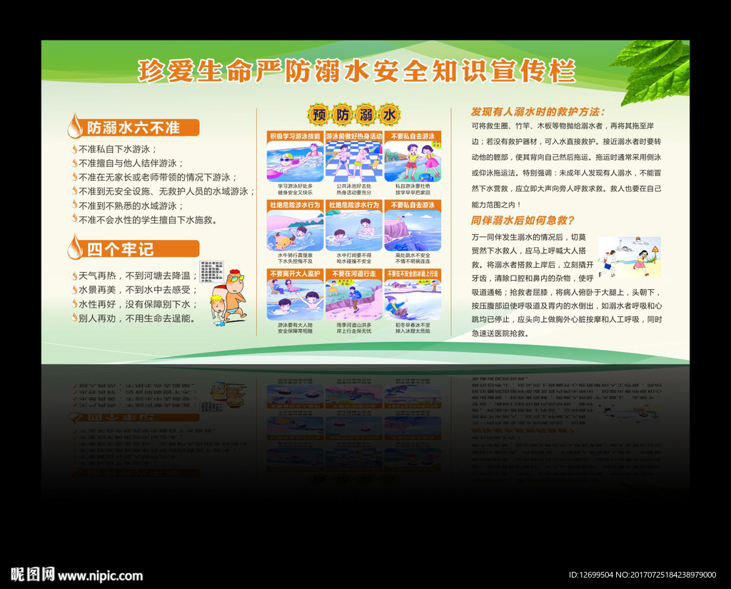 珍惜生命严防溺水宣传栏