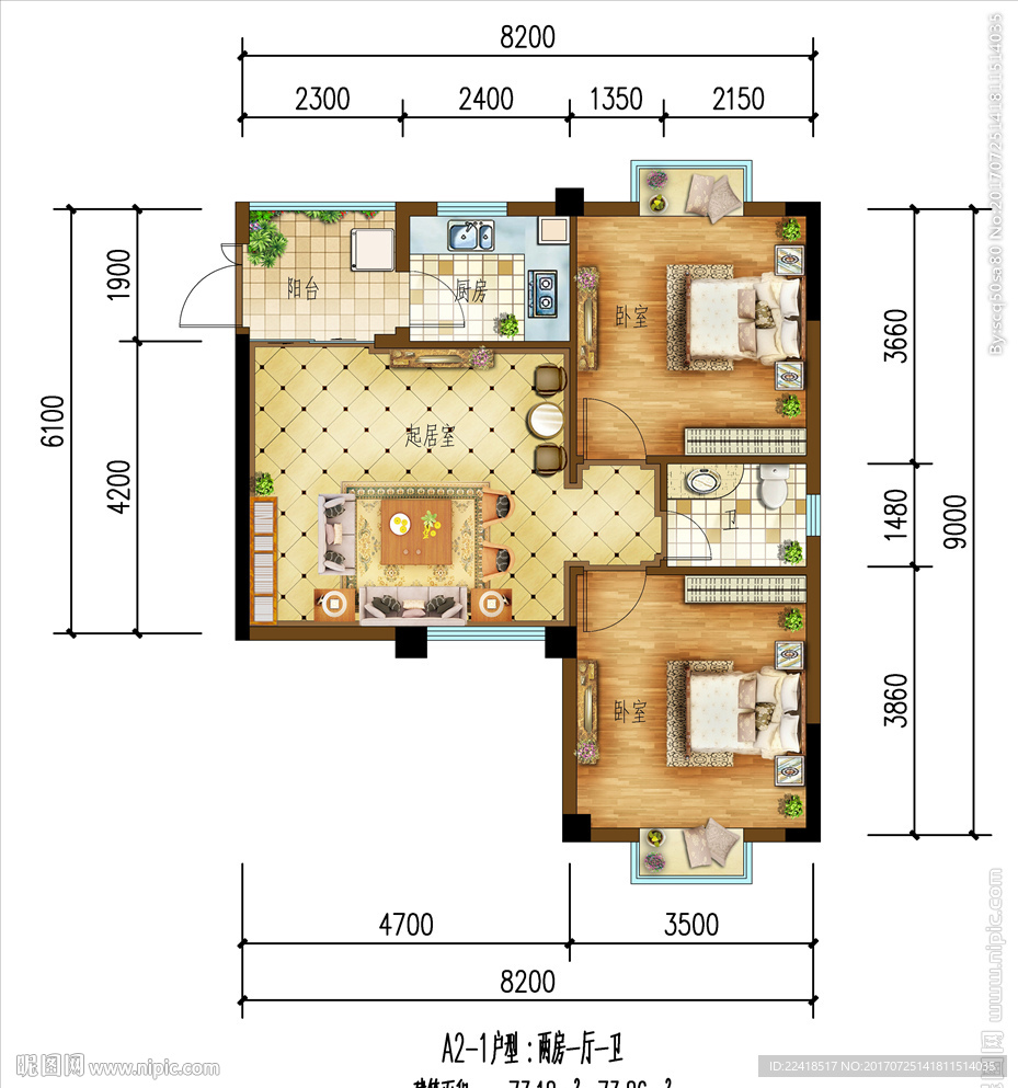 高清户型图分层psd素材