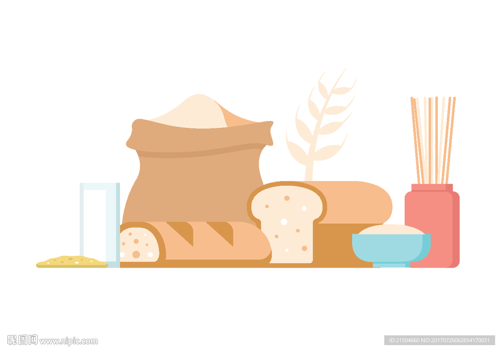 精致矢量燕麦制品插画