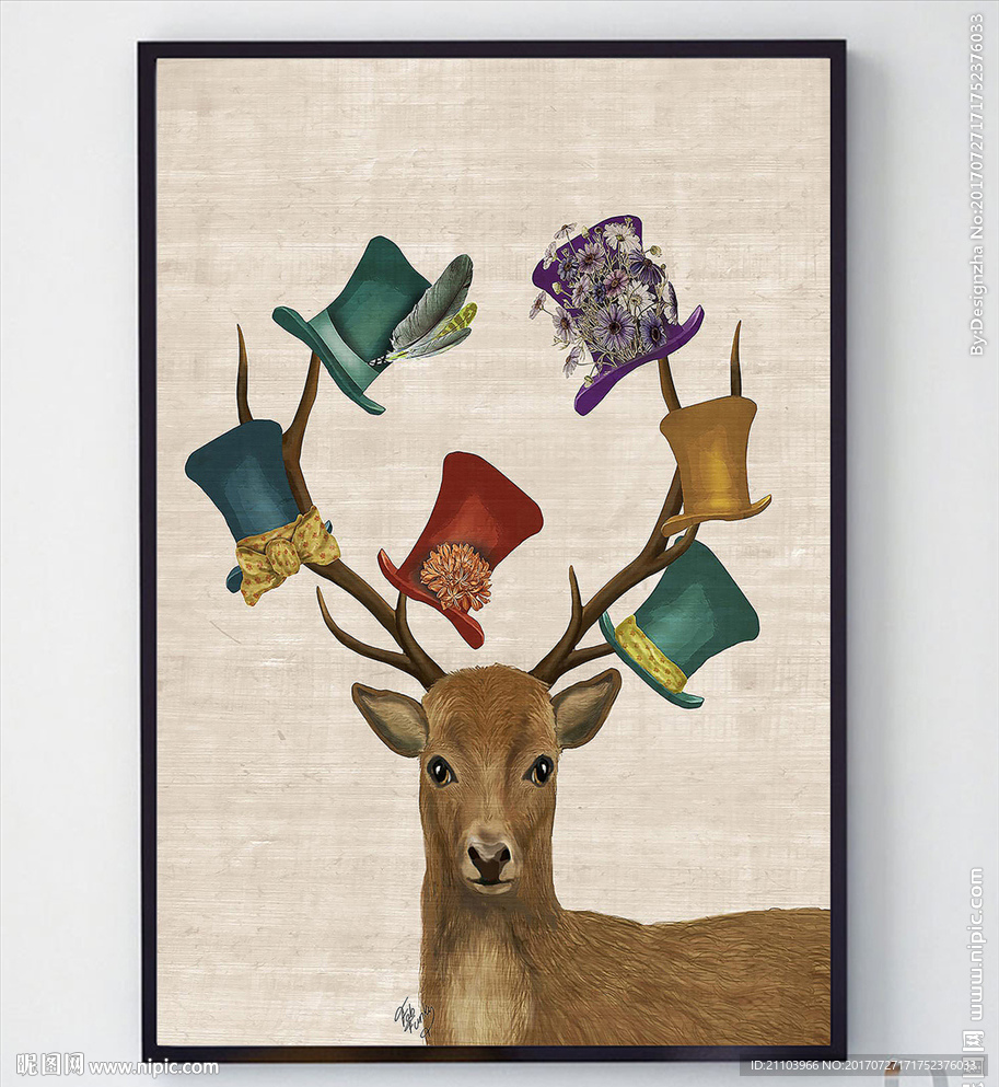 北欧麋鹿魔术名装饰画
