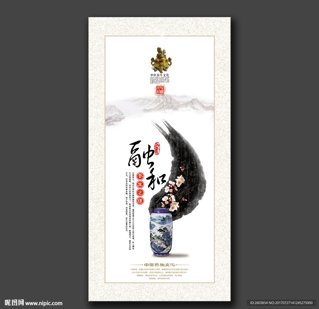 中医养生融和文化展板