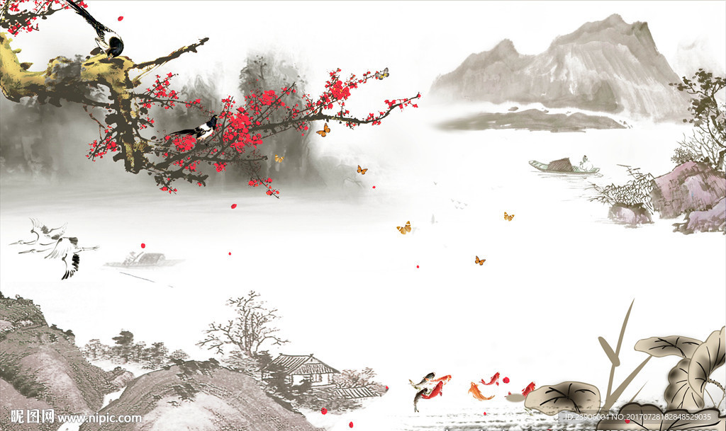 桃花山水