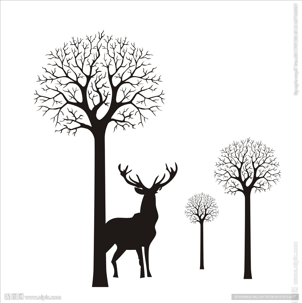 树和鹿