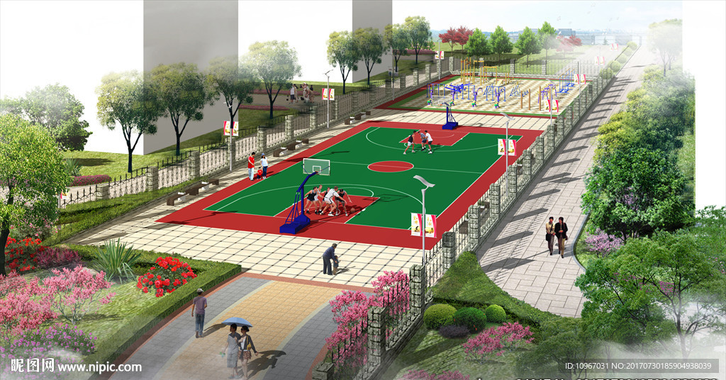 健身广场半鸟瞰