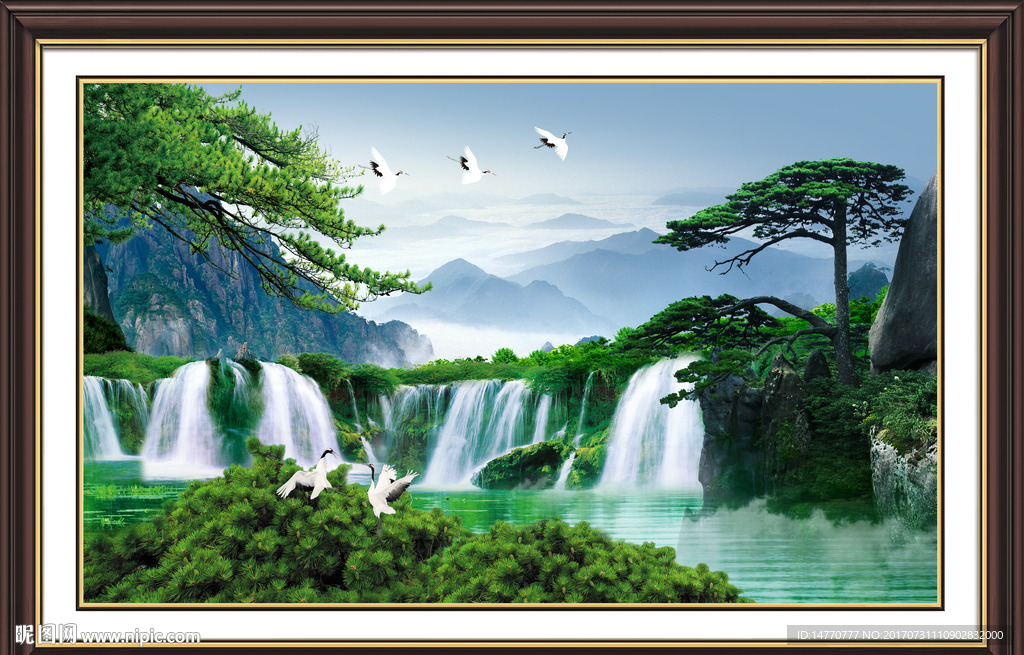 山水风景迎客松