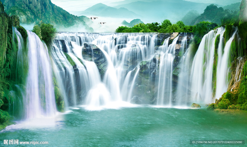 山水风景电视背景墙