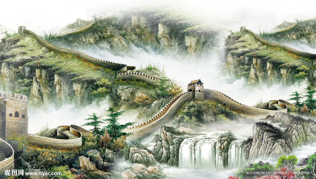 江山长城背景墙