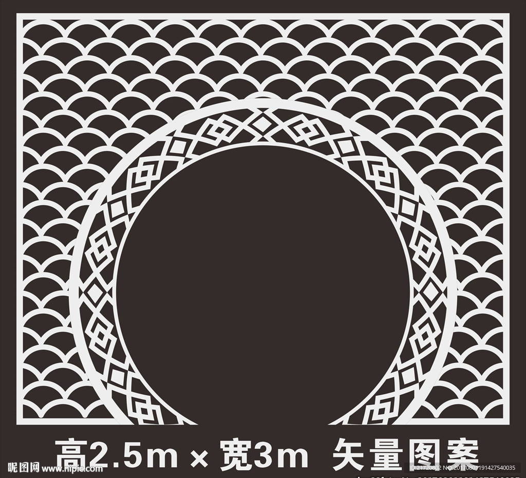 传统花纹圆门
