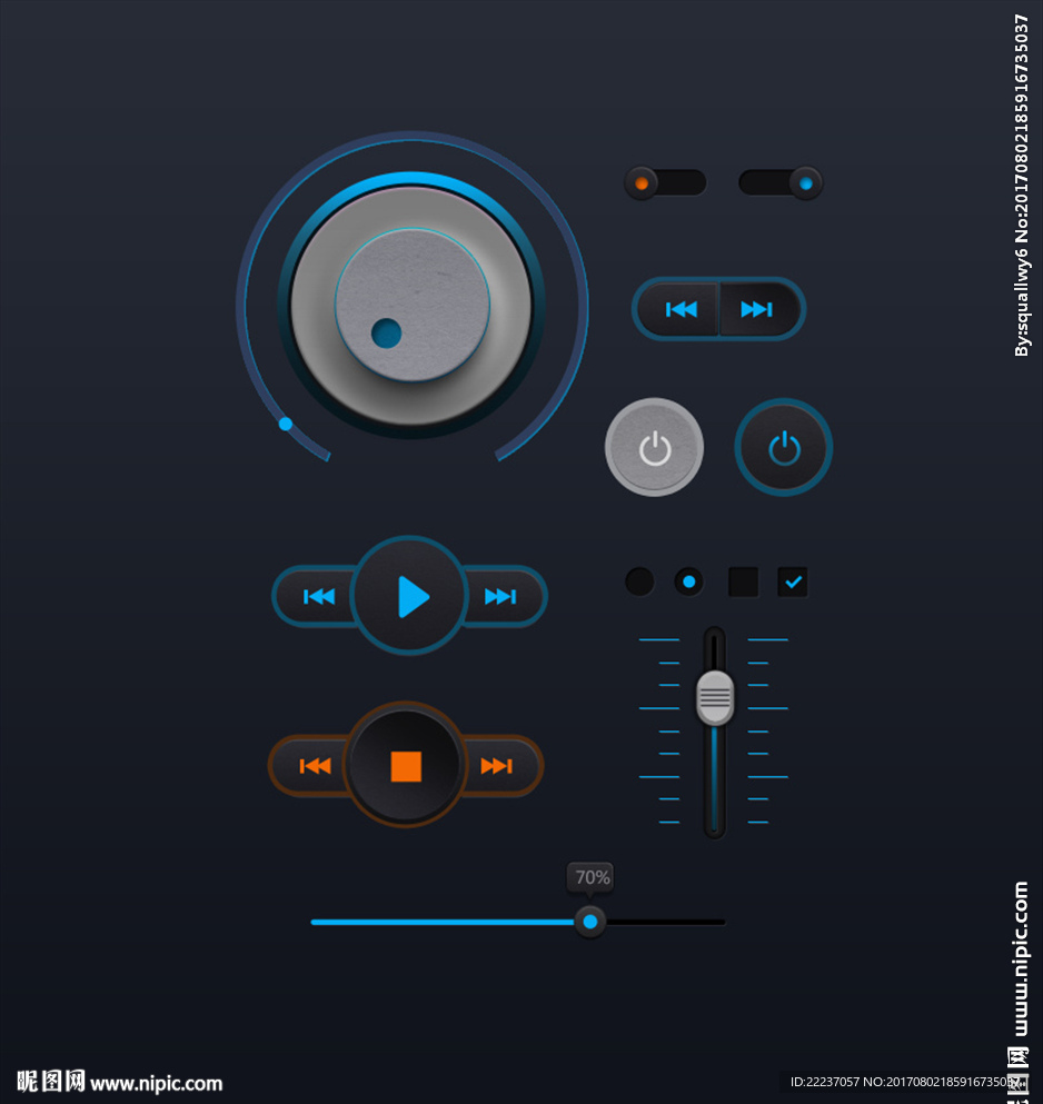 高清矢量播放器界面图标