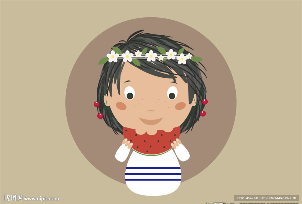 可爱的吃瓜女孩