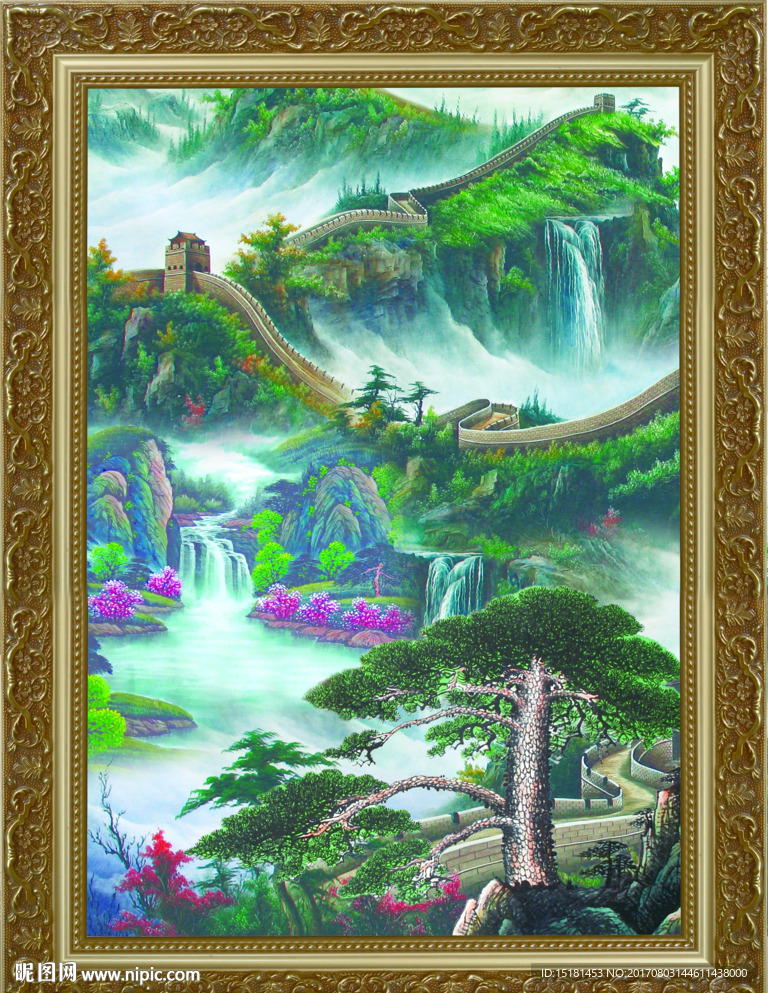 国画迎客松
