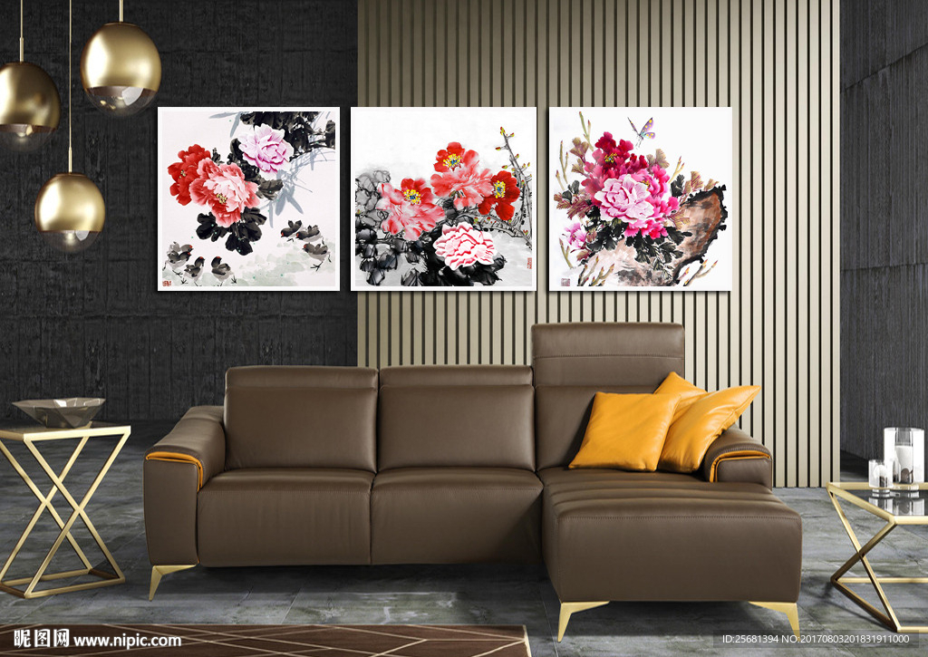 牡丹花浮雕装饰画