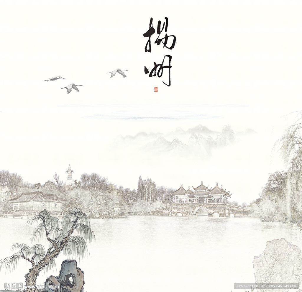 扬州风光景点旅游海报