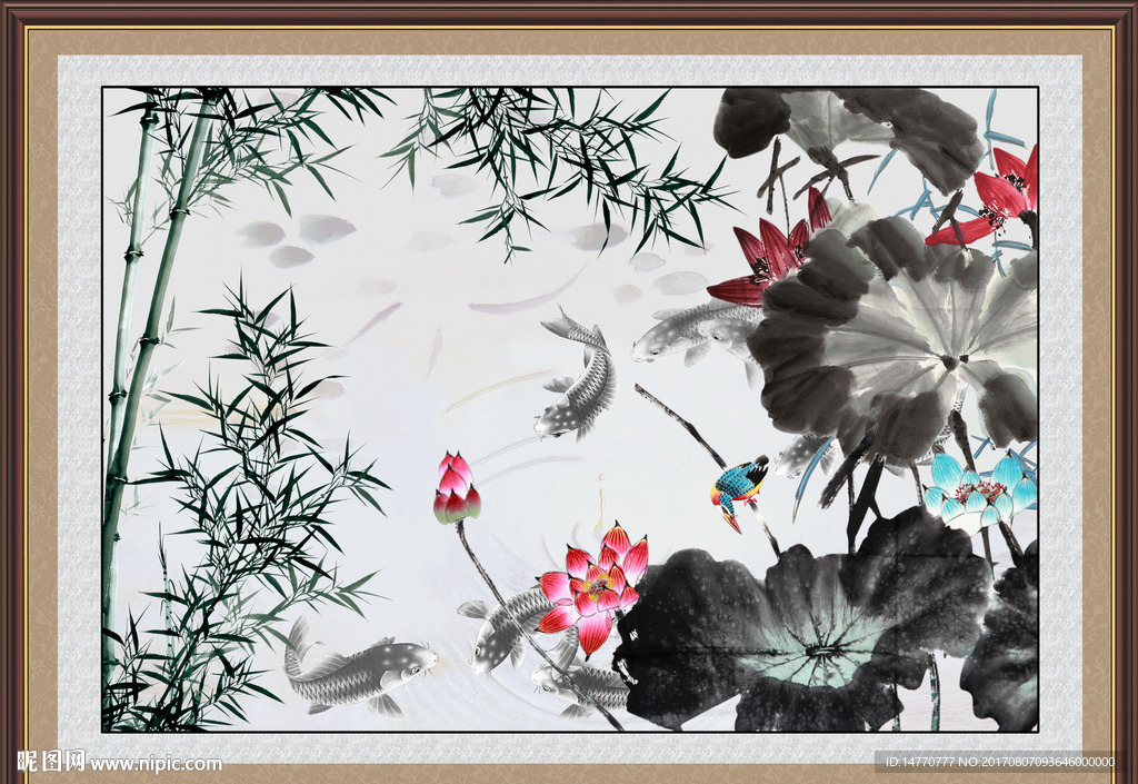 水墨荷花