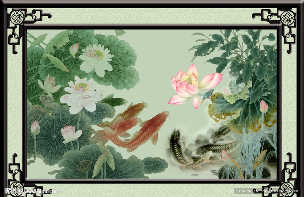 水墨荷花