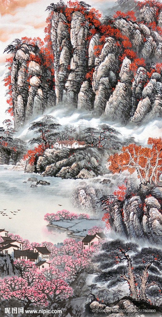 国画山水悬挂