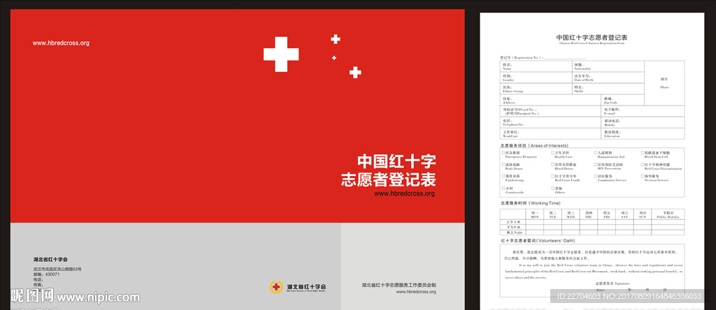 红十字志愿登记表